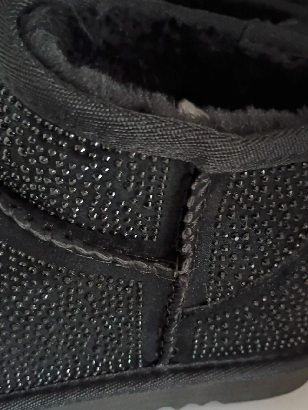 INC International Concepts Black Sparkle Faux-Fur Ankle Booties
